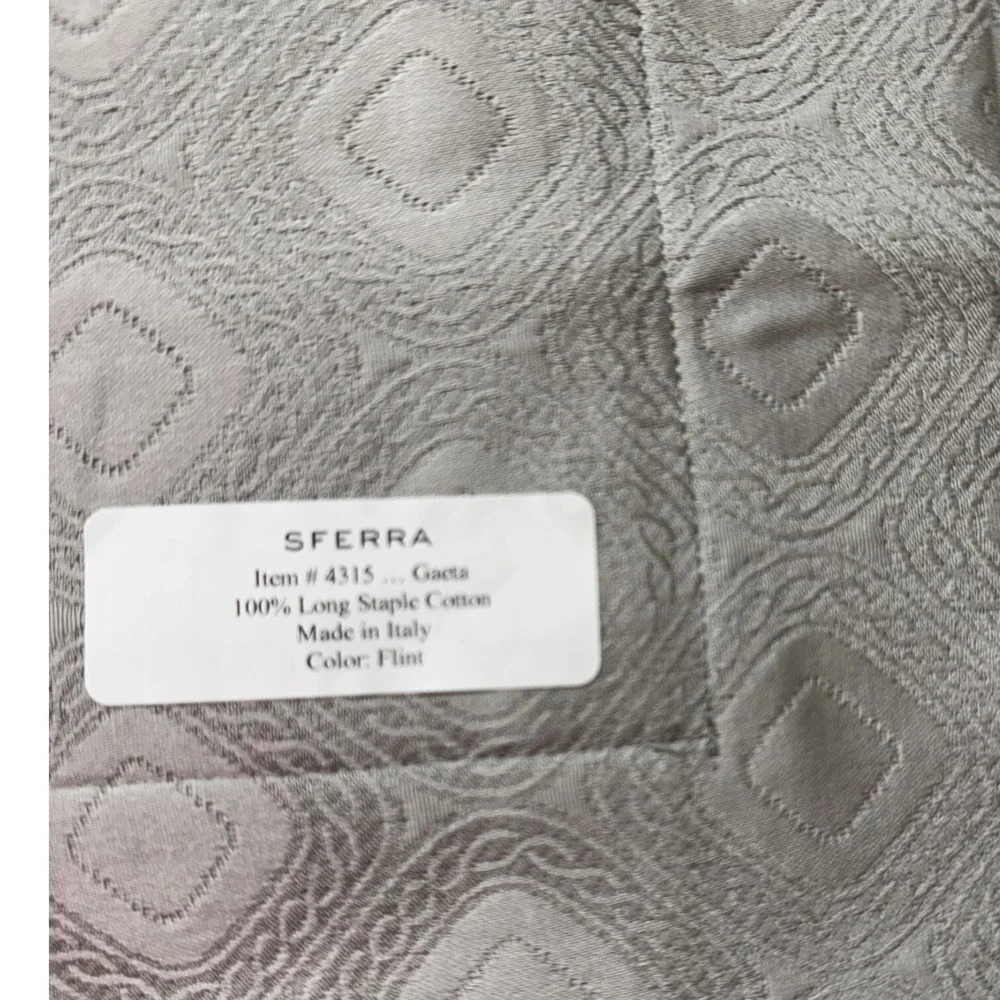Sferra Gaeta Sham Boudoir Flange Flint 12x16 Brand NWT Italy Matelassé #4315